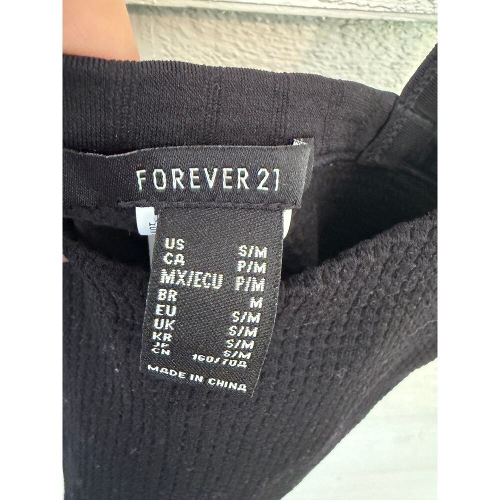 Forever 21 Black Waffle Knit Cropped Tank Top – Size S/M – NWT - Picture 7 of 7